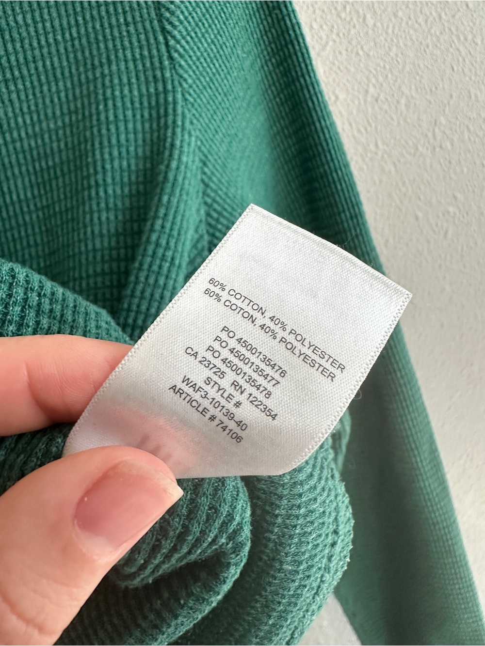 Aritzia TNA Green Thermal Cropped Long-Sleeve Mock Neck Top Medium - Picture 7 of 11